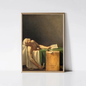 The Death of Marat, Jacques-Louis David | Classical Painting | Classic Art Print | Vintage Portrait | Printable Wall Art | Digital Download