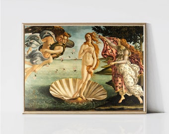 Birth of Venus by Sandro Botticelli | Classic Renaissance Painting | Vintage Aphrodite Goddess Print | Printable Wall Art | Digital Download