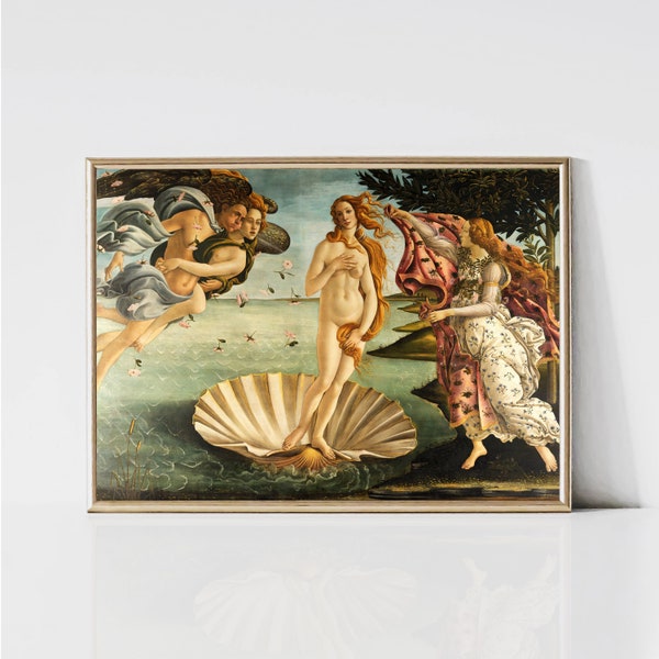 Naissance de Vénus de Sandro Botticelli | Tableau Renaissance classique | impression vintage de déesse Aphrodite | Art mural imprimable | Téléchargement numérique