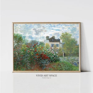 Claude Monet The Garden of Monet at Argenteuil | Impressionist Landscape Painting | Rose Garden Print | Monet Wall Art | Digital Download