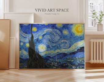 Vincent van Gogh Painting Print - Starry Night | Canvas Print | Giclée Print | Fine Art Print | Large Wall Art | Impressionist Art Poster