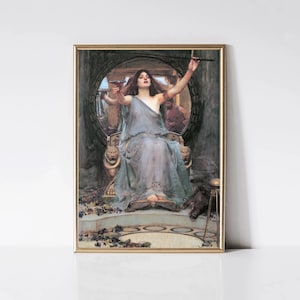 Circe Offers Cup to Ulysses John William Waterhouse | Pre-Raphaelite Art Print | Portrait Painting | Printable Wall Art | Digital Download
