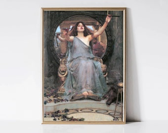 Circe Offers Cup to Ulysses John William Waterhouse | Pre-Raphaelite Art Print | Portrait Painting | Printable Wall Art | Digital Download