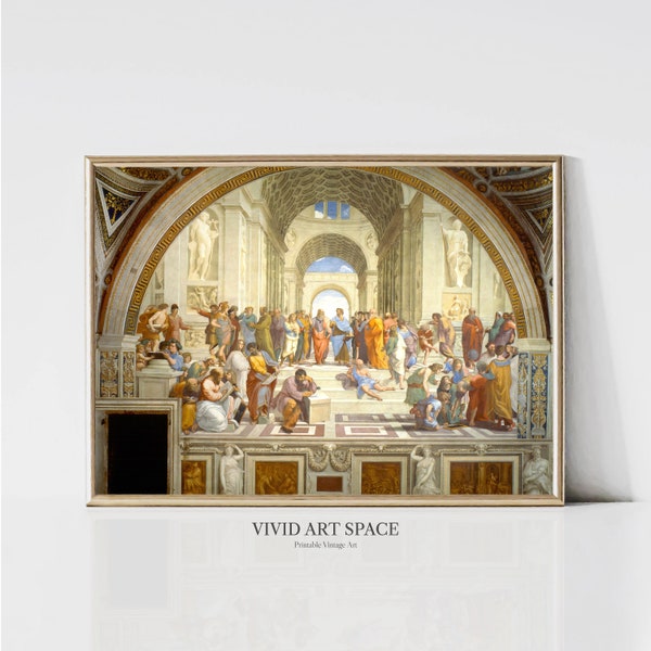 The School of Athens by Raphael | Renaissance Art Print | Famous Painting | Classic Art Print | Printable Wall Art | Digital Download