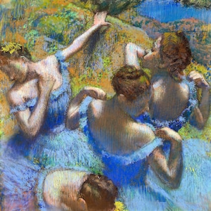 Edgar Degas Blue Dancers | Impressionist Ballerina Portrait Painting | Ballet Dance Art Print | Printable Wall Art | Digital Download
