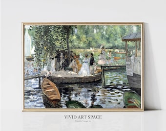 Pierre-Auguste Renoir La Grenouillere | Impressionist Landscape Painting | Vintage Boating Print | Printable Wall Art | Digital Download