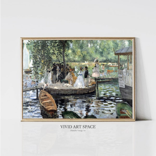 Pierre-Auguste Renoir La Grenouillère | Peinture de paysage impressionniste | impression nautique vintage | Art mural imprimable | Téléchargement numérique