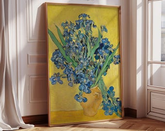 Vincent van Gogh Painting Print: Irises Vertical | Canvas Print | Giclée Print | Fine Art Print | Large Wall Art Print | Post-Impressionism