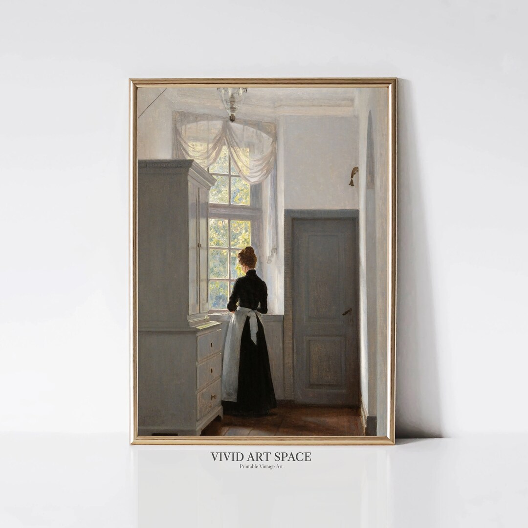 The Dream Window | Vintage Woman Portrait Painting Print | Moody Art ...