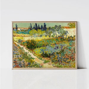 Vincent van Gogh Garden at Arles | Impressionist Painting | French Summer Flowers Print | Printable Wall Art | Digital Download