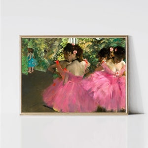 Edgar Degas Dançarinos Rosa | Pintura impressionista de retrato de bailarina | Impressão da arte da dança do balé | Arte de parede para impressão | Download Digital