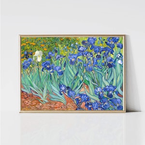 Vincent van Gogh Irises | Impressionist Floral Painting Print | Flowering Garden Art Print | Printable Wall Art | Digital Download