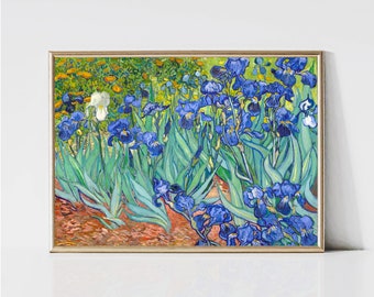 Vincent van Gogh Irises | Impressionist Floral Painting Print | Flowering Garden Art Print | Printable Wall Art | Digital Download