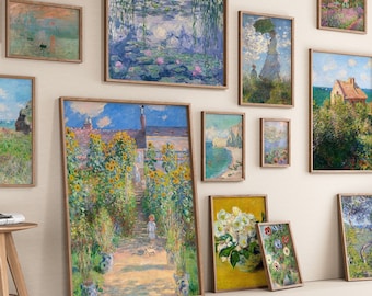 12 Claude Monet Select Prints | Eclectic Gallery Wall Set | Exhibition Bundle | Impressionist Painting Digital Download | Printable Wall Art