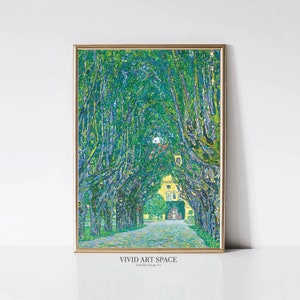 Gustav Klimt Avenue in the Park of Schloss Kammer | Modernist Cityscape Print | Symbolist Painting| Printable Wall Art | Digital Download