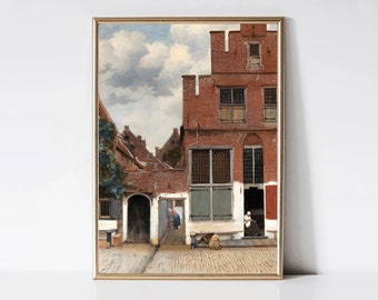 Little Street in Delft by Johannes Vermeer | Dutch Baroque Painting | Vintage Cityscape Print | City Printable Wall Art | Digital Download