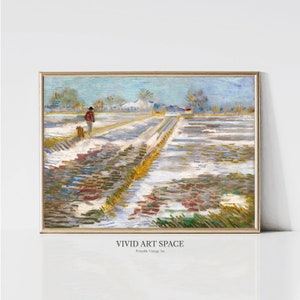 Landscape with Snow by Vincent van Gogh | Impressionist Landscape Painting | van Gogh Art Print | Printable Wall Art | Digital Download