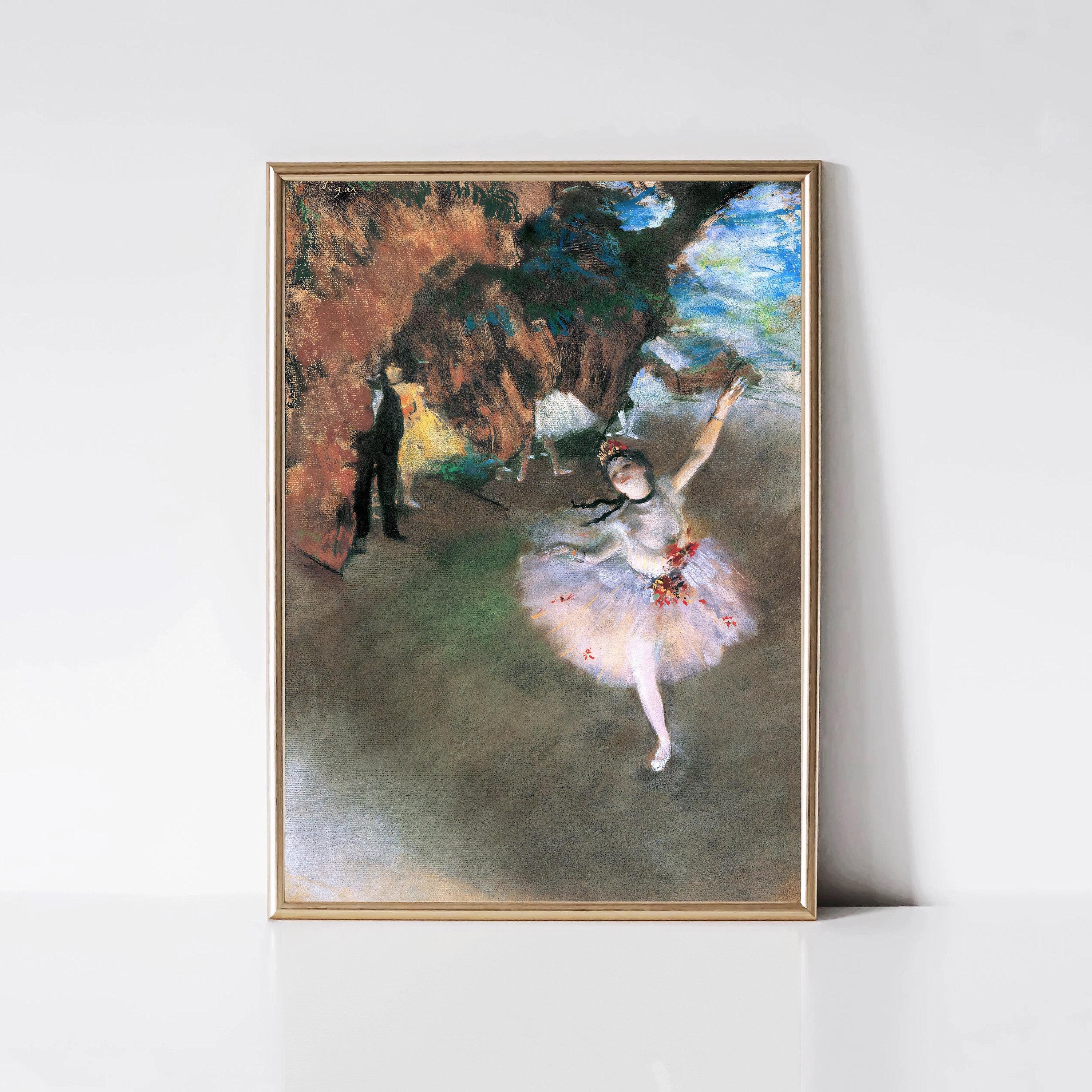 Edgar Degas Star Dancer on Stage | Impressionist Ballerina Portrait Painting | Dance Art Print | Printable Wall Art | Digital Download