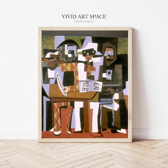 アート・デザイン・音楽 Viva Picasso Pablo Picasso, Three Musicians | Modernist Cubism Portrait