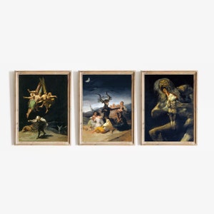 Francisco Goya Set of 3 | Printable Vintage Dark Witchcraft Greek Mythology Oil Painting | Instant Digital Download | Wall Art Print