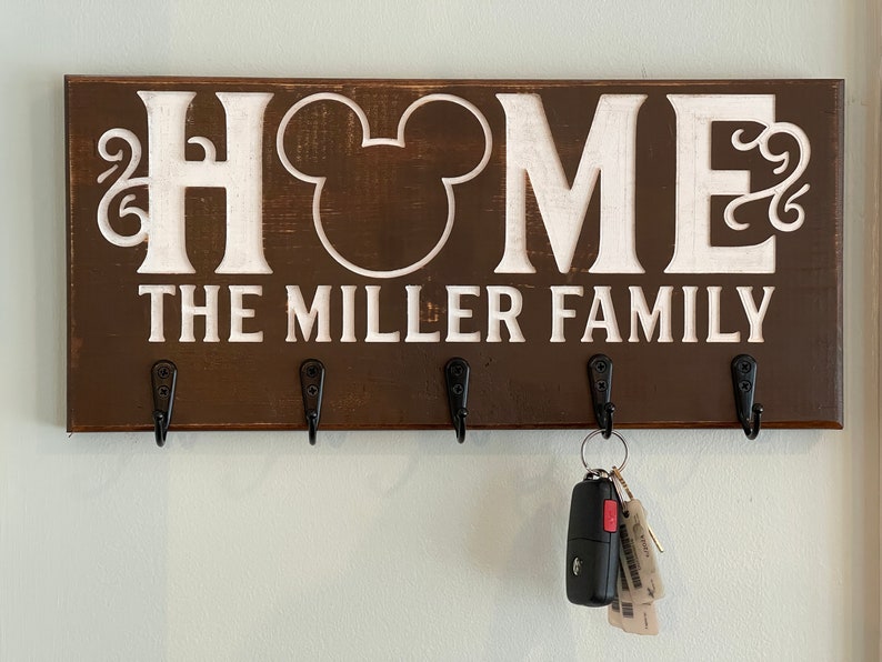 Personalized Disney home Key Holder. Disney Sign. - Etsy
