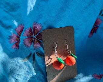 Kolczyki z gliny pomarańczowej