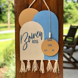 BOHO Baby Hospital Door Hanger Sign | Baby Shower Gift | Nursery Sign | Welcome Baby | Baby Boy Sign | Baby Girl Sign | Baby Hospital Sign