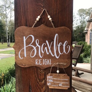 Boho Baby Hospital Door Hanger Sign  | Baby Stats Sign | Newborn Baby Stats Sign | Boho Baby Girl Hospital Sign | Baby Boy Hospital Sign |