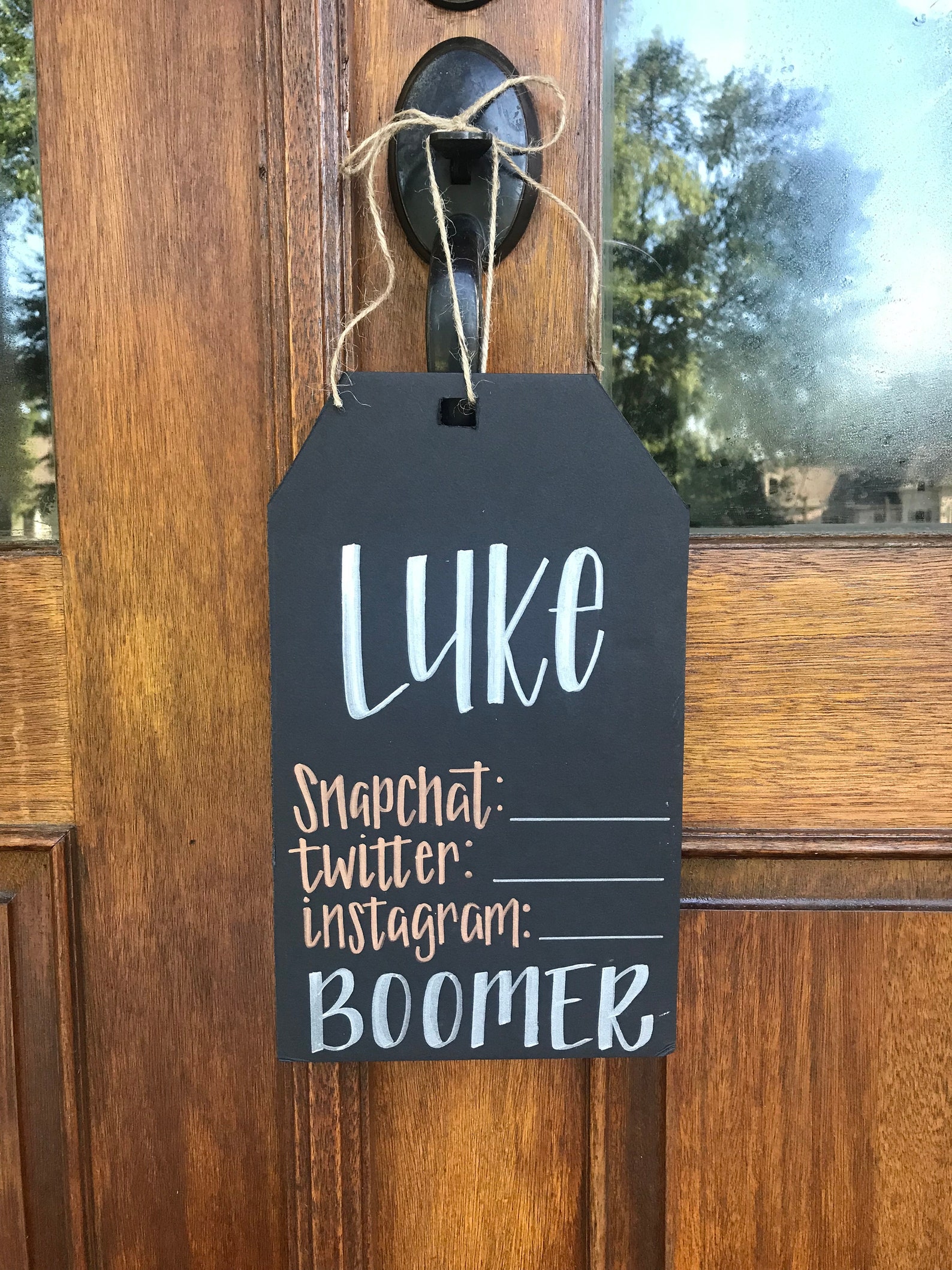 CUSTOM Dorm Room Door Hanger w/ Social Media Dorm Room Sign Etsy