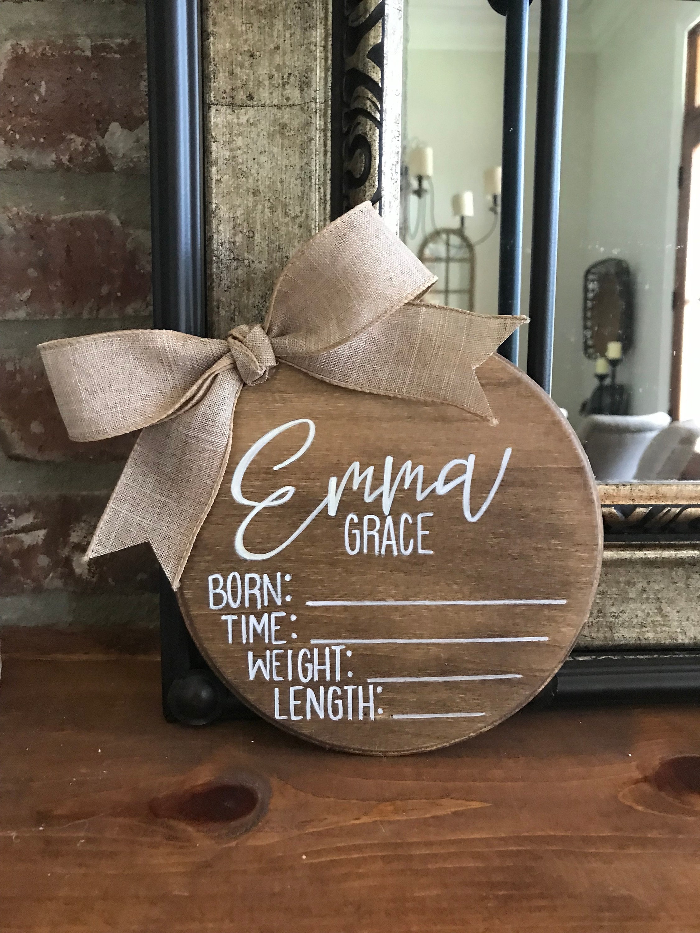 Newborn Baby Birth Announcement Hospital Sign Baby Etsy