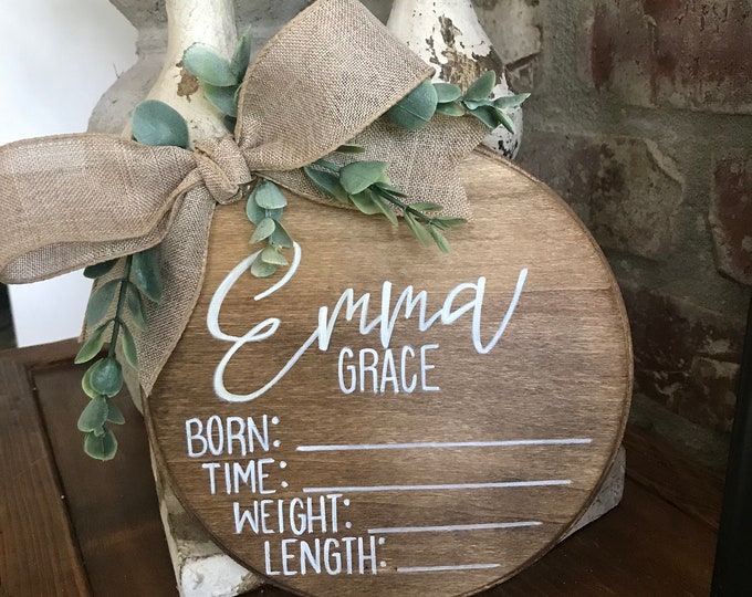 Newborn Baby Birth Announcement | Hospital Sign | Baby Announcement ...