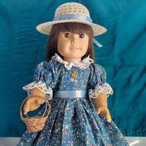 Blaue Kattun Kleider Set für 18&quot;Puppe