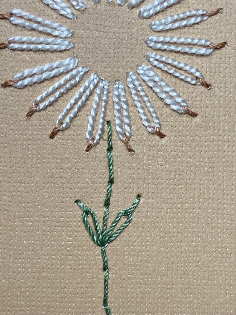 Handembroidered Gift Card Physical Card Notecard Floral Embroidery