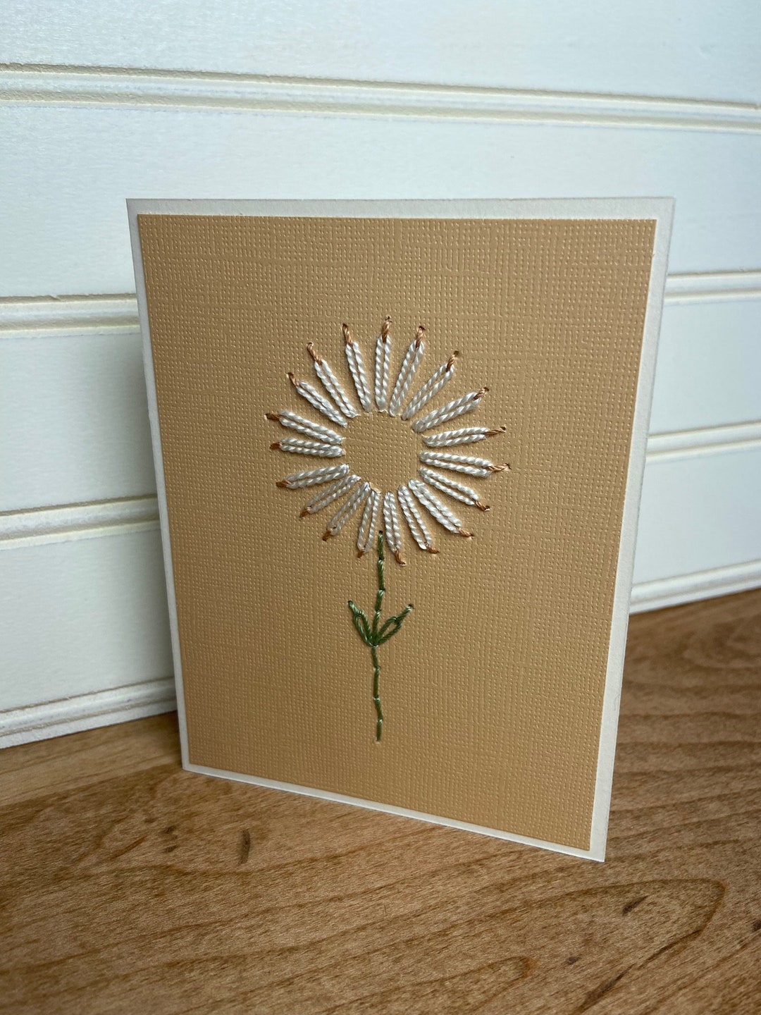 Handembroidered Gift Card Physical Card Notecard Floral Embroidery