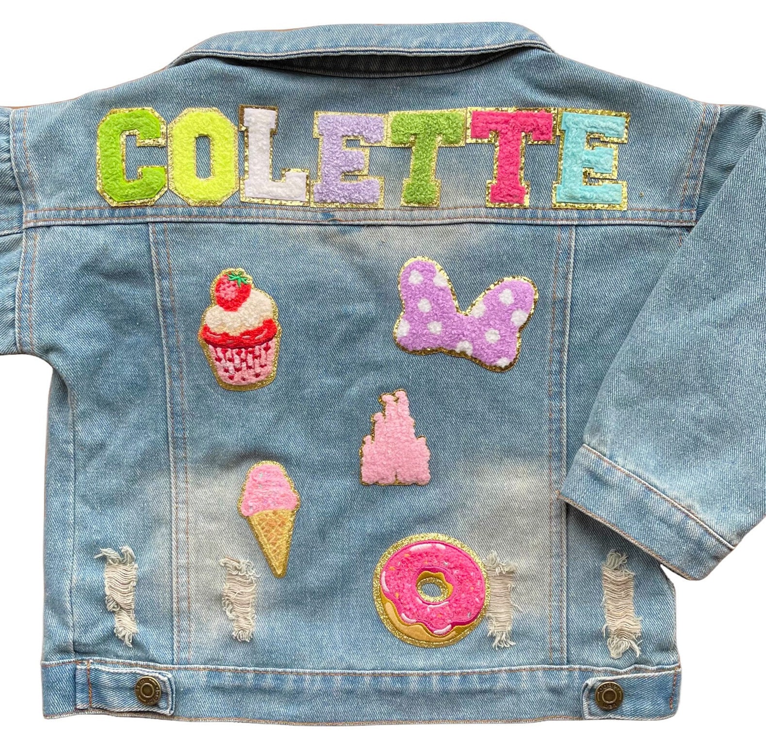 Personalized Chenille Patch Denim Jacket: Custom Name Toddler Jean Jacket