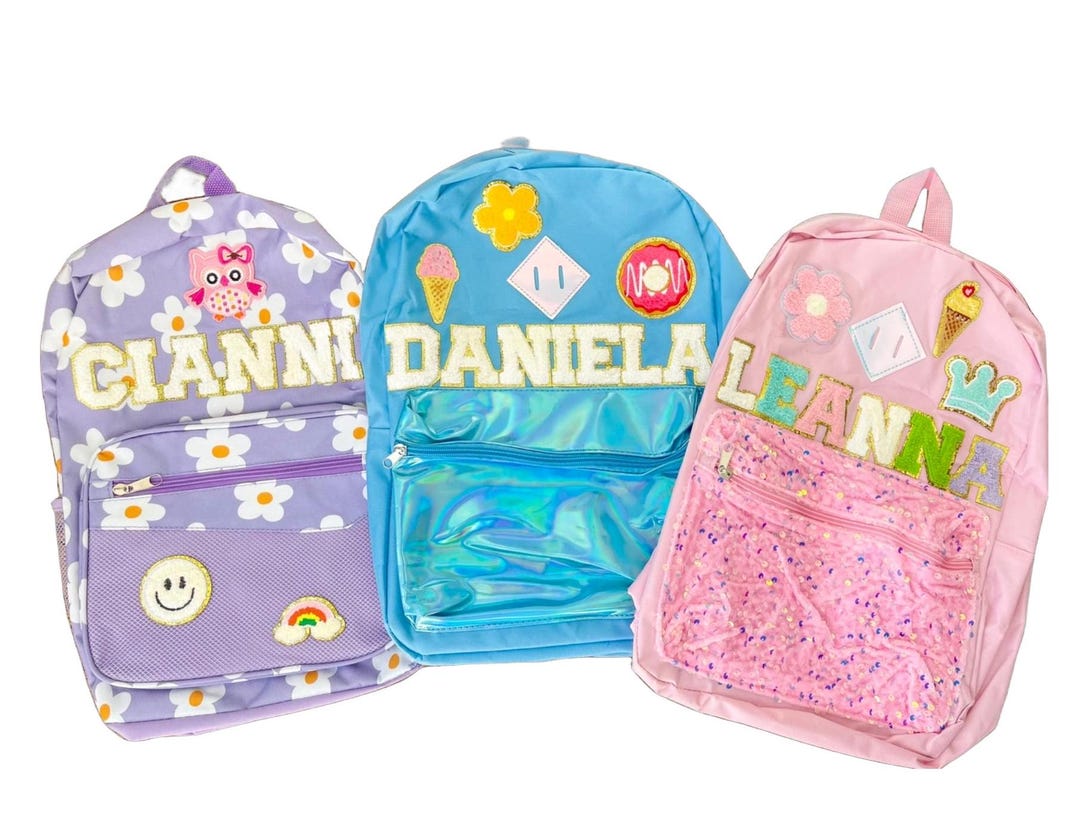 Personalized Backpack Custom Name Backpack With Chenille Patch - Etsy