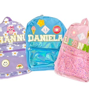 Personalized Backpack Custom Name Backpack with Chenille Patch