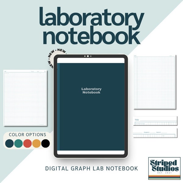 Digital Laboratory Notebook | Template Goodnotes Notability | Research Bullet Journal | Academic Notebook | Graph Paper | Lab Book