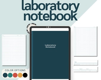 Cuaderno de Laboratorio Digital / Plantilla Goodnotes Notabilidad / Bullet Journal de Investigación / Cuaderno Académico / Papel Cuadriculado / Libro de Laboratorio