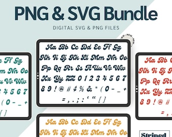 Letras y números SVG PNG (Paquete) / Clipart / Descarga digital / Pegatinas para planificador / Goodnotes / Cricut / Archivo de corte de silueta / SVG para camisetas