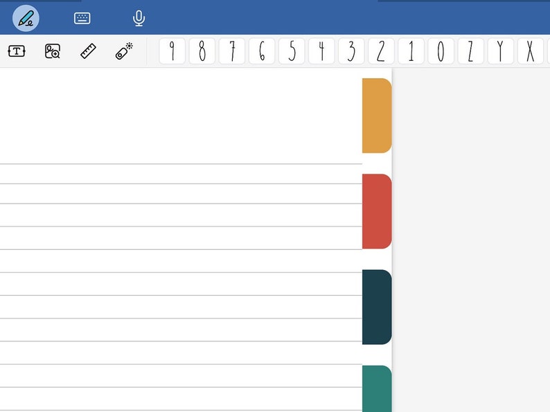 Puede incluir: Un bloc de notas blanco con l&iacute;neas y cuatro pesta&ntilde;as de colores en el lado derecho. Las pesta&ntilde;as son naranja, rojo, azul oscuro y verde azulado.
