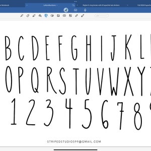 Puede incluir: Un alfabeto y n&uacute;meros escritos a mano en tinta negra sobre un fondo blanco. Las letras son simples y redondeadas, con un estilo informal y dibujado a mano.