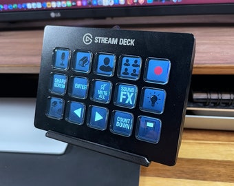 Elgato Stream Deck 15-Key 3D-Printed Mounting Plate – 1/4-20 Tripod Adapter for Arms & Rigs