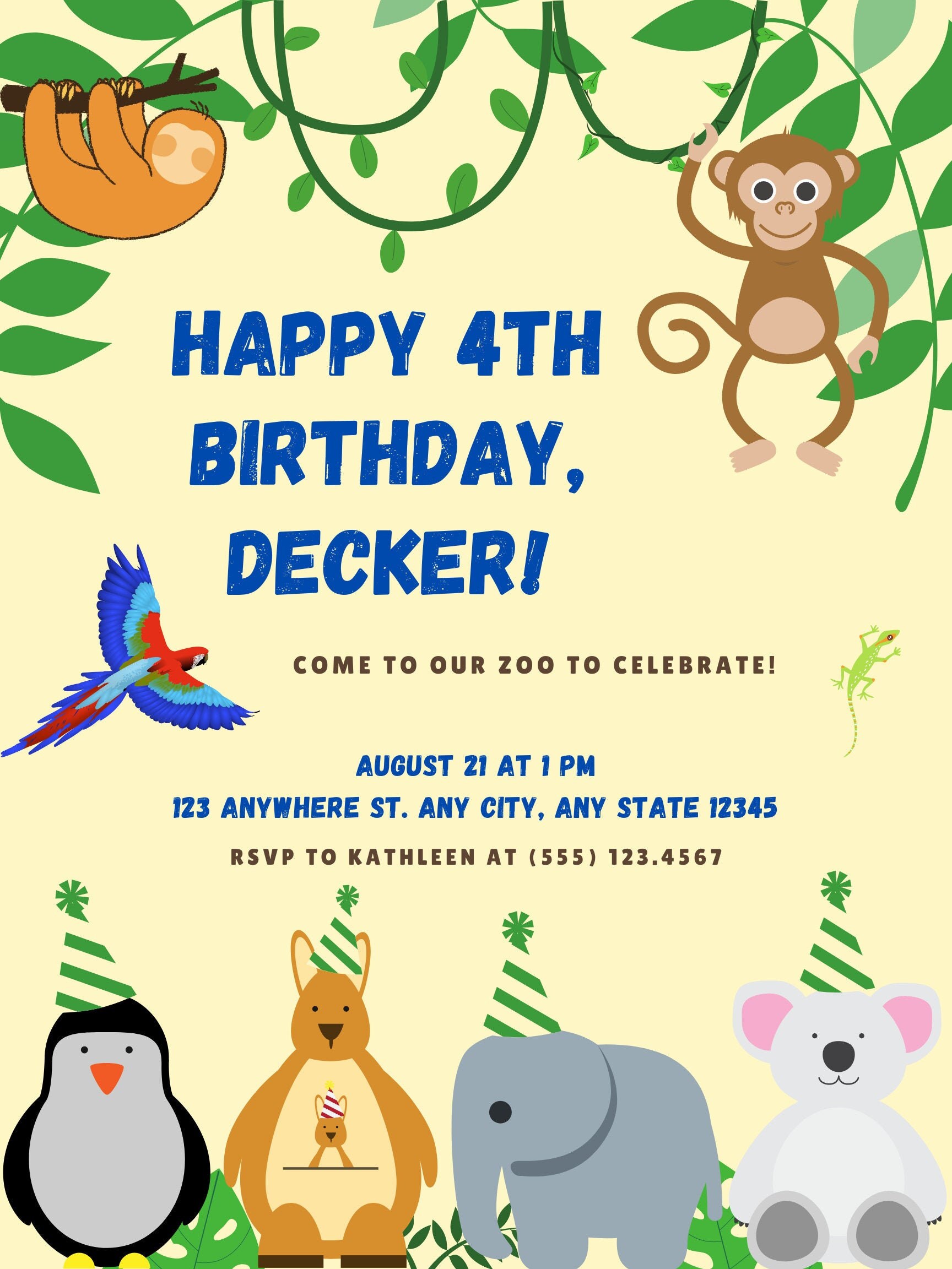 Animal Birthday Sign | Etsy