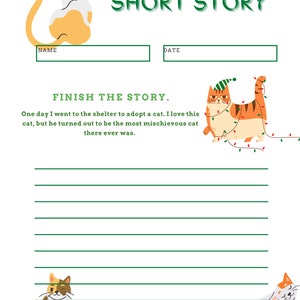 Finish the Story Creative Writing Worksheets | Etsy