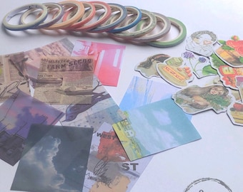 Handtas voor dagboekbenodigdheden, bundel met briefpapier, mysteriedoos, stickers, dunne washi-tape, plakboekpapier, dagboekbenodigdheden van SeaTeaPlanner