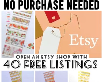 40 free listings for new Etsy seller, no purchase needed, link in description