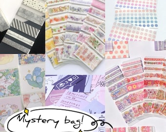 Scrapbooking Mystery Bag, Journal Supplies, Washi Tape Samples, Cute Stickers, Surprise bag for Crafting, Bargain Bujo Stationery