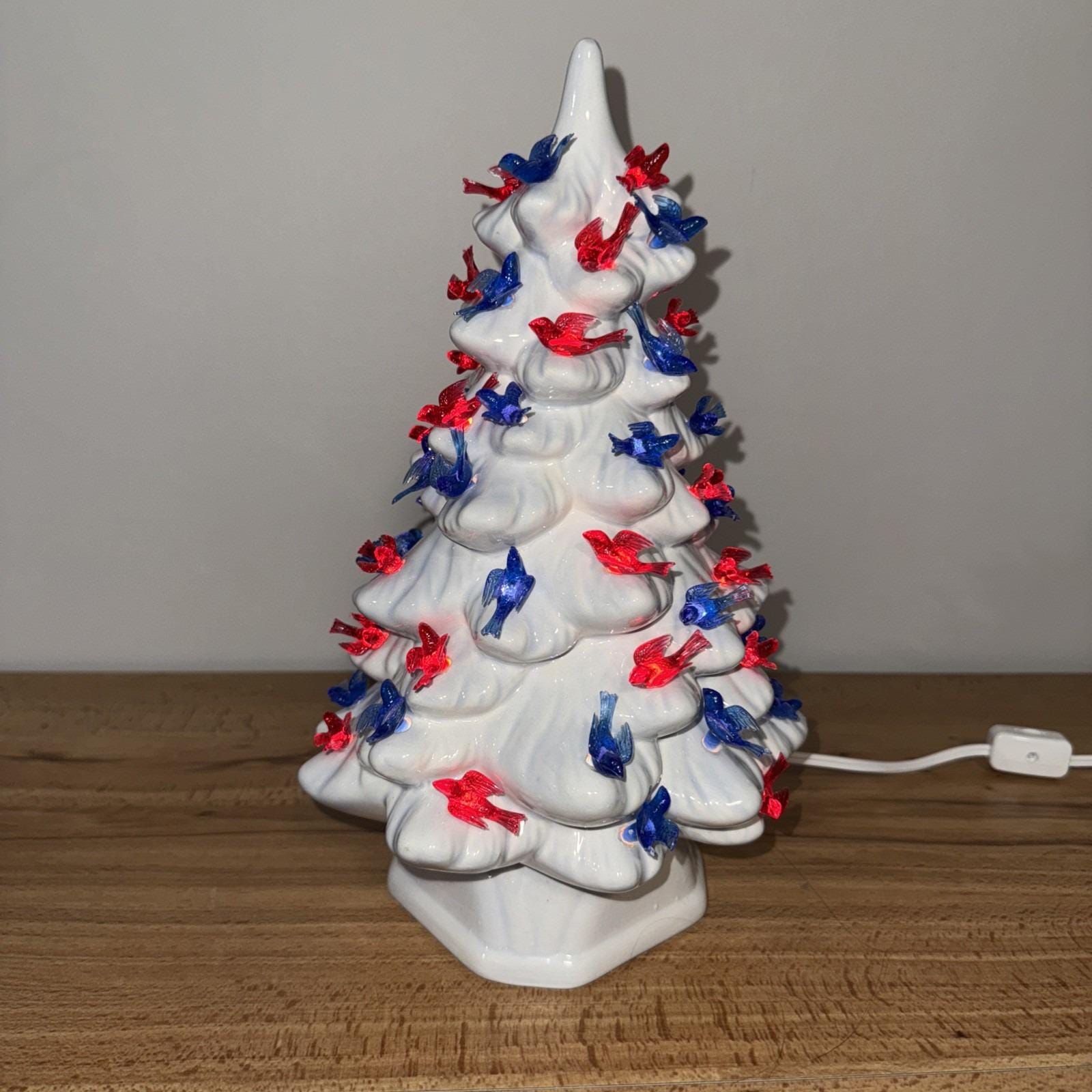 Lot De 50 Colombes Bleues à Plumes Pour Arbre De Noël En Céramique - Décorations Vintage