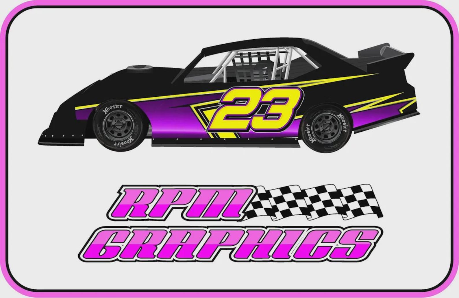 Race Car Wrap Graphic Vinyl Wrap Late Model Street Stock Dirt Imca Owm ...